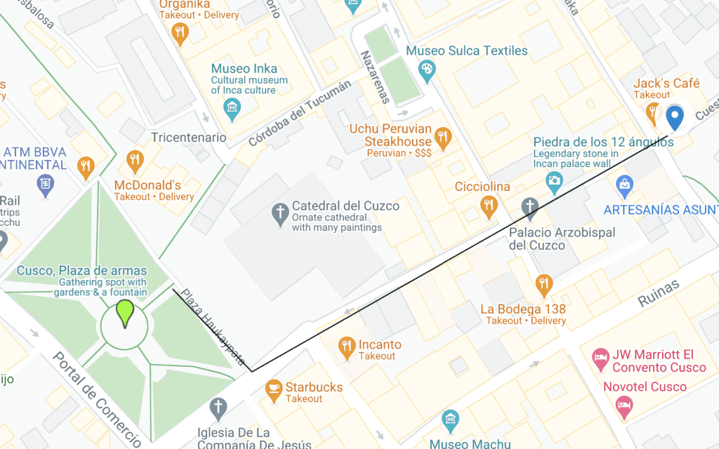 Cusco Main Square San Blas slope