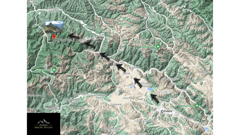 Cusco to Machu Picchu Map