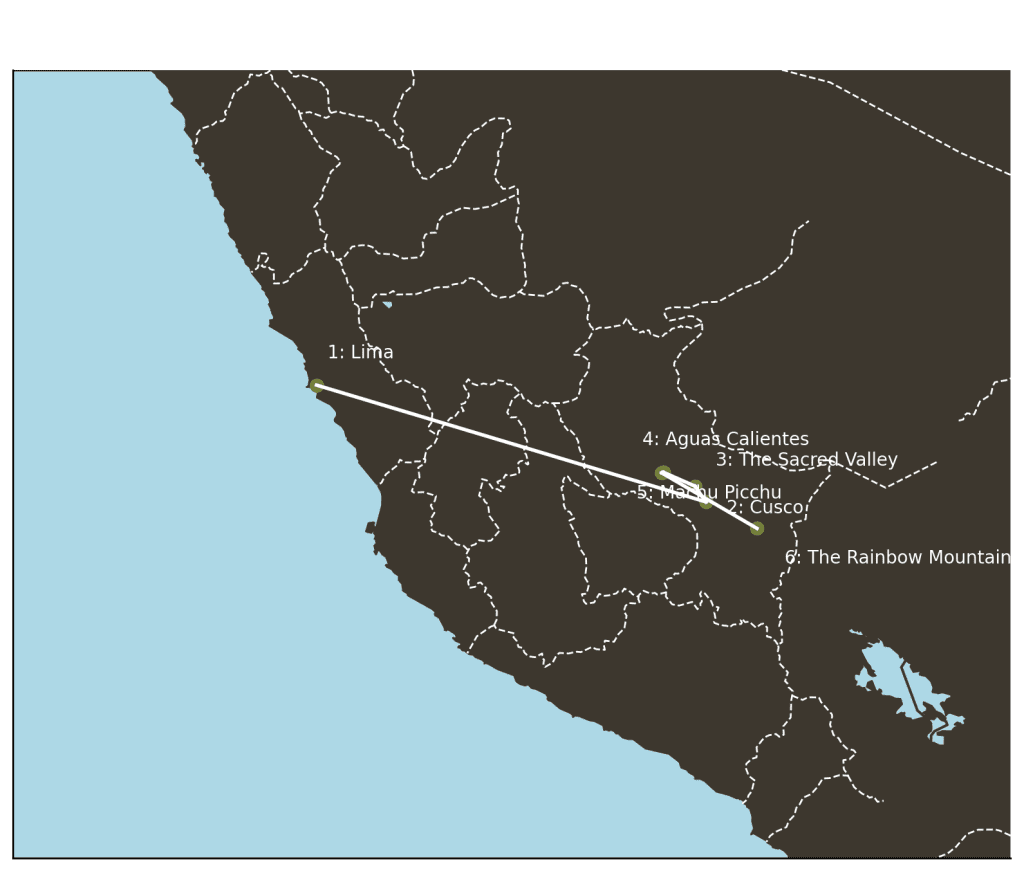 10 Day Peru Trip Map